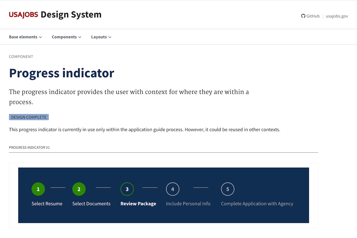 USAJOBS design system detail